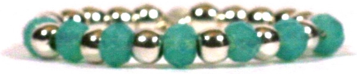 Heaven Eleven - 925 Zilver ring - turkoois stenen - one size fits all