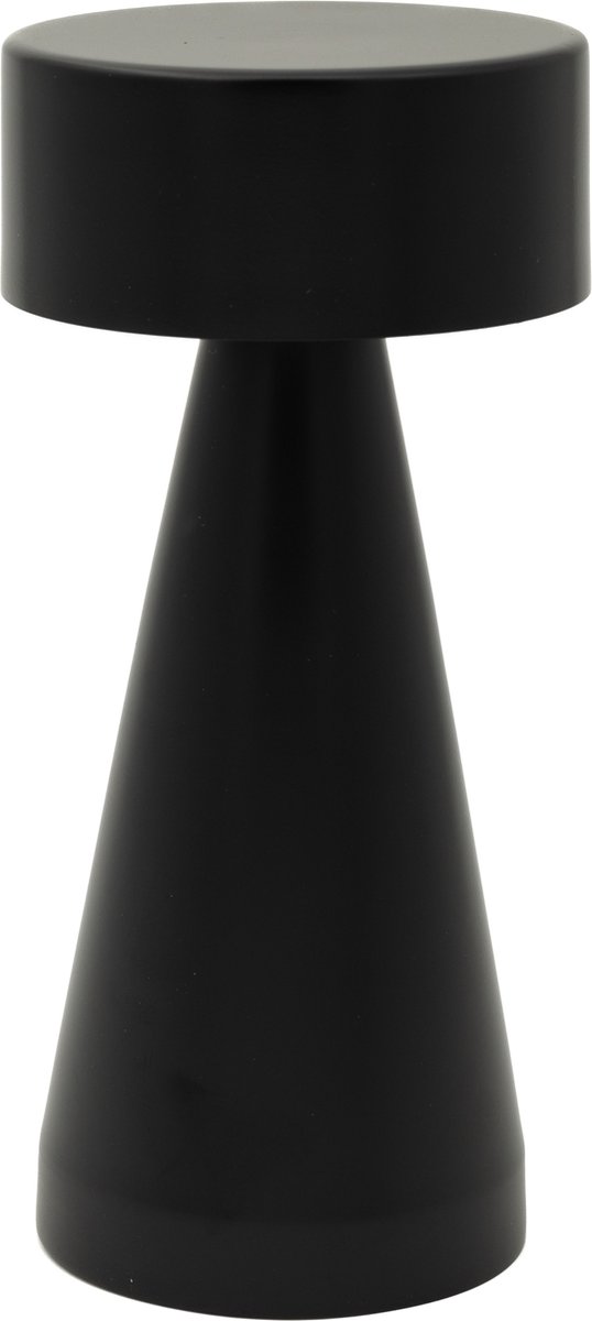 Luxus Europe - Draadloze Tafellamp Touch - Chloé - Zwart - 21cm - Tafellamp Slaapkamer - Decoratieve tafellamp - Oplaadbaar - Dimbaar
