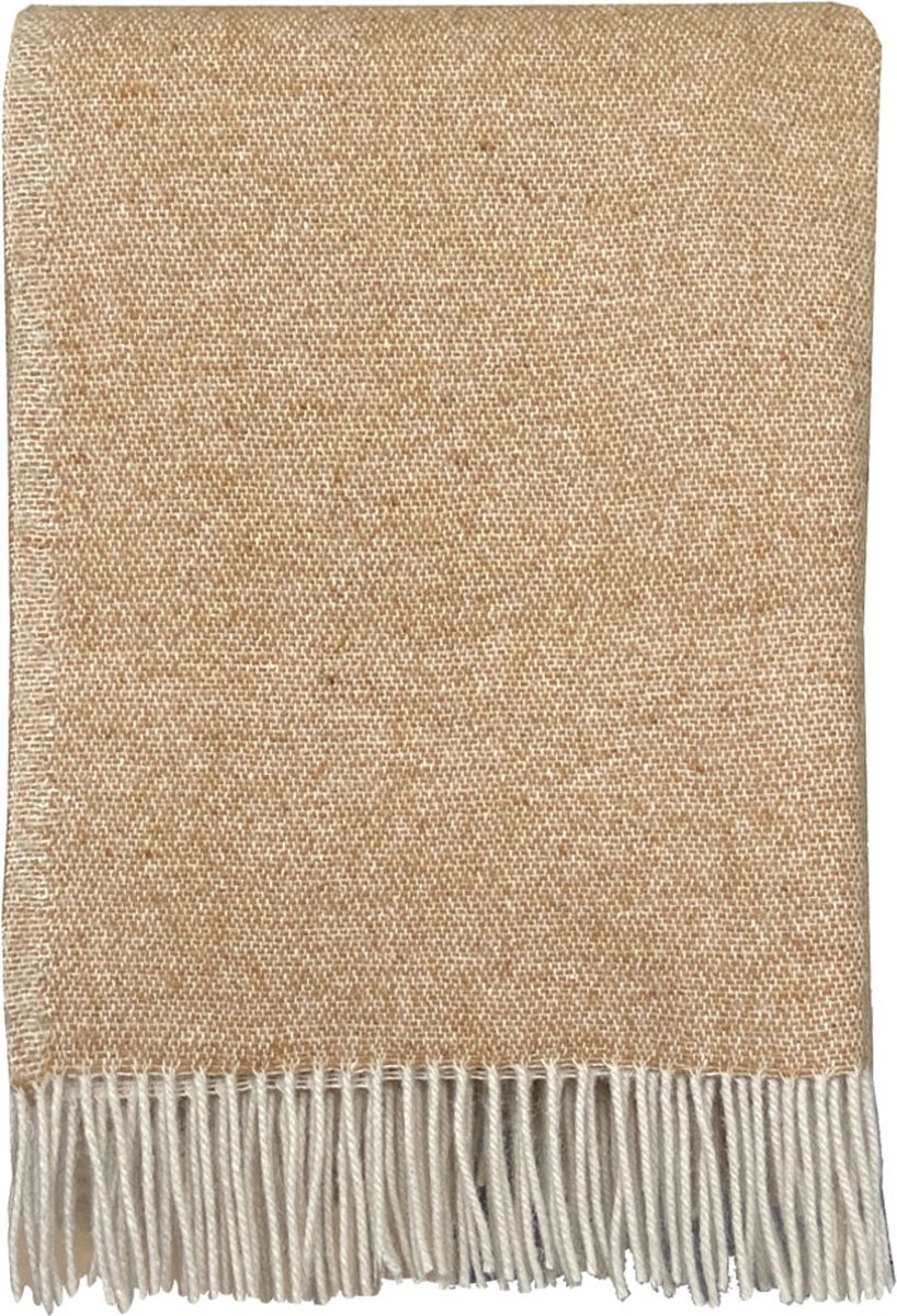 Malagoon Camel plaid in wolblend 170 x 131 cm