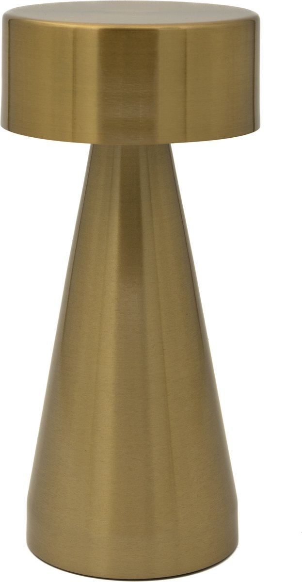 Luxus Europe - Draadloze Tafellamp Touch - Chloé - Goud - 21cm - Tafellamp Slaapkamer - Decoratieve tafellamp - Oplaadbaar - Dimbaar
