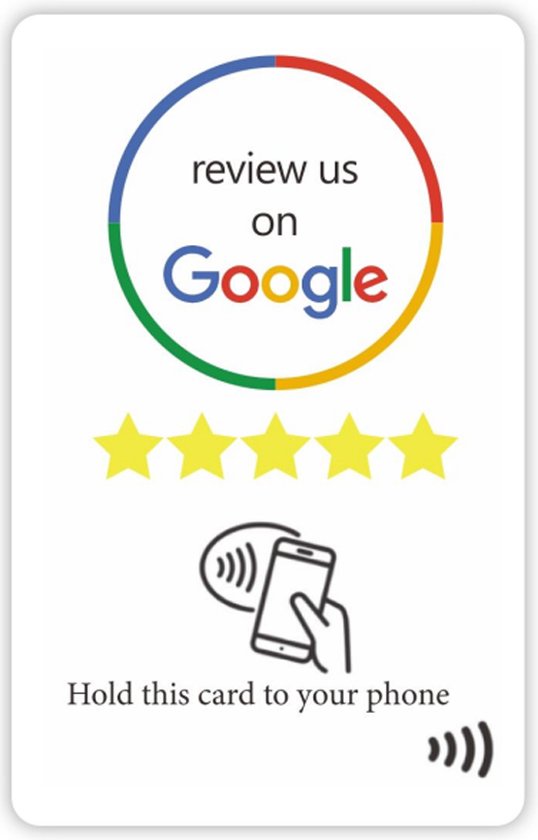Google Review Kaart - boost je reviews - Google Review Card - Google - Google Review - nfc Sticker - nfc card - nfc kaart - nfc