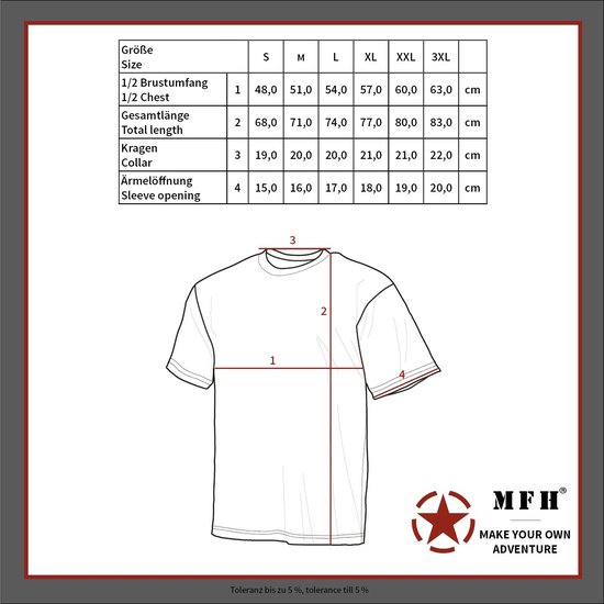 MFH US T-shirt "Streetstyle" - Chemise outdoor - Bundeswehr camo - Spot camouflage - 145 g/m² - TAILLE S