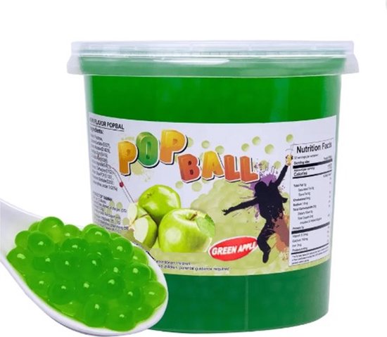 Damsouq® Pinshan Pop Balls (Bubble Tea balls) - Appel smaak - 950 Gram - Maak je eigen Bubble Tea drinken! (Boba drink)
