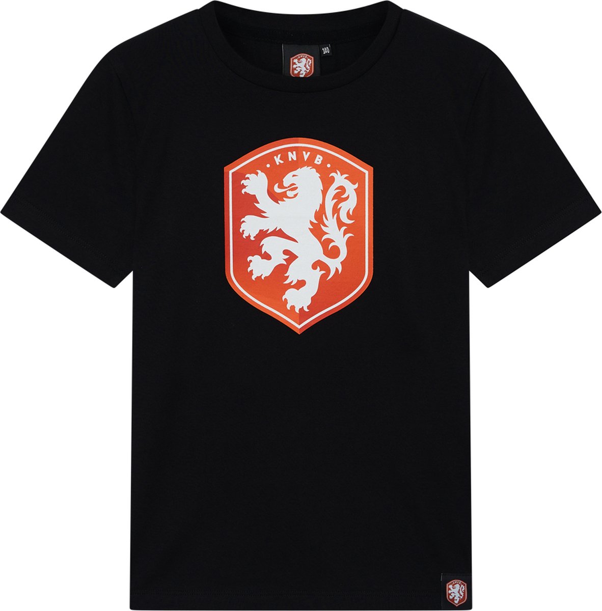 Nederlands Elftal Logo T-Shirt Kinderen - Zwart - EK 2024 - Maat 128 - Holland Shirt - KNVB - maat 128