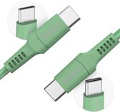 Câble iMoshion USB C vers USB C - 1 mètre - Chargeur rapide - Câble de charge pour Samsung, iPhone 15 et iPad, entre autres - Matériau tressé robuste - Vert