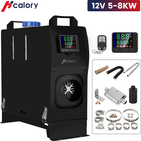 VEVOR 12 V dieselluchtverwarmer, 5 kW staande luchtdieselverwarming, luchtverwarming met geluiddemper, voor auto, camper, boten, vrachtwagen, camper (1 luchtuitlaat