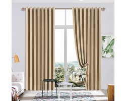 SB Line Kant en klaar Gordijn - Verduisterend - Met ringen - 300x260 cm - Beige