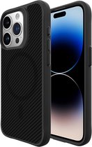 iMoshion Hoesje Geschikt voor iPhone 15 Pro Max Hoesje - iMoshion Rugged Hybrid Carbon Case Geschikt voor MagSafe - Zwart