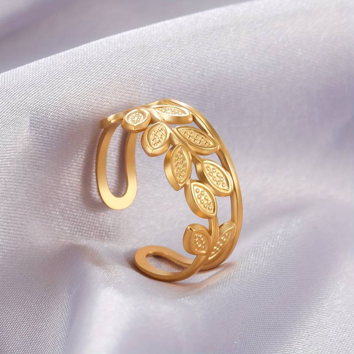 18K Gold Plated 'Olive Branch' Style RIng
