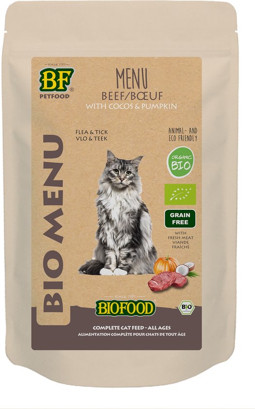 Biofood Organic - Biologisch Kattenvoer Natvoer - Rund - 20 x 100 gr NL-BIO-01