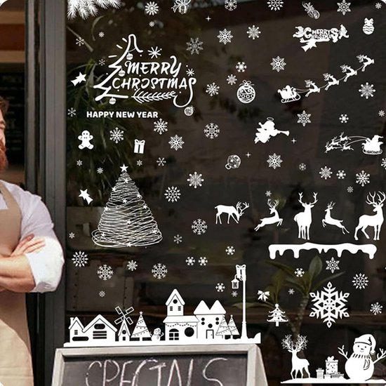 Rendier Gel Raamstickers Kerst