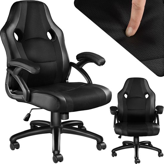 tectake® - bureaustoel gamingchair - luxe burostoel kantoorstoel - racingstoel burostoel gamestoel Benny - zwart