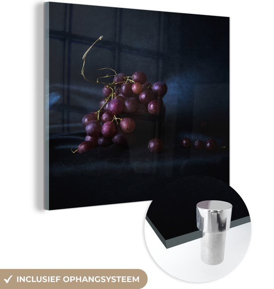 Glasschilderij - Versgeplukte tros druiven - Acrylglas Schilderijen - Foto op Glas