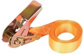 Toolland Spanband, eendelig, met ratel, voor het vastzetten van lichte ladingen, max. 500 kg, polyester, oranje, 3.6 m x 25 mm, 1 stuk