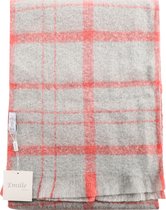 Emilie scarves – wintersjaal – grijs – roze – geruit