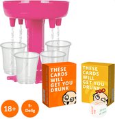 GAGATO Drankspel Set voor Volwassenen - Drankdispenser voor Alcohol Shotjes met Kaartspellen - Speelkaarten Set met Shotglazen