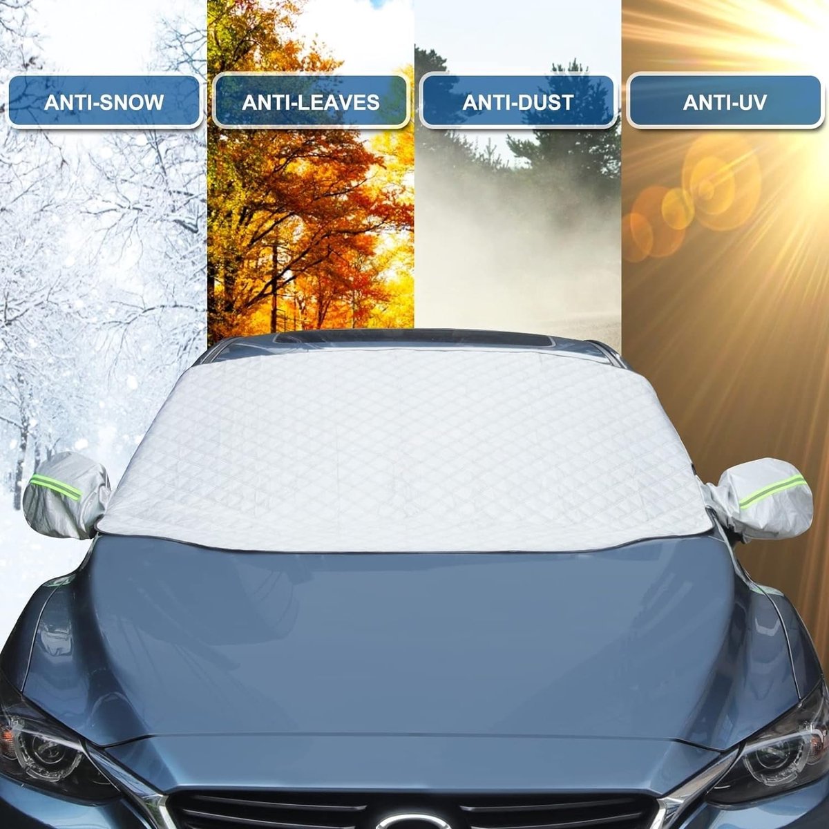 Pare - soleil de fenêtre avant de voiture, couverture magnétique de pare -  brise de voiture pliable, Protection