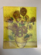 Ansichtkaart 3d Van Gogh Zonnebloemen 3 stuks