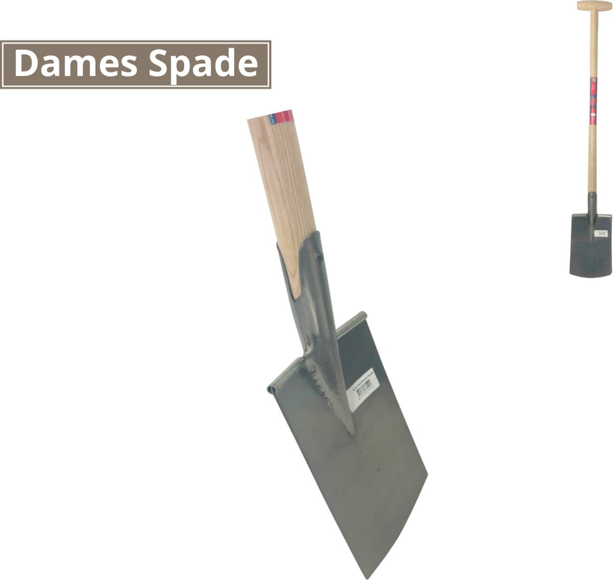 Synx Tools Dames Spade Lichtgewicht - Schoppen/Spaden - Met Opstapje - Bats - Tuinschop - Schop - bodembewerkers - Met Essenhout steel 85cm