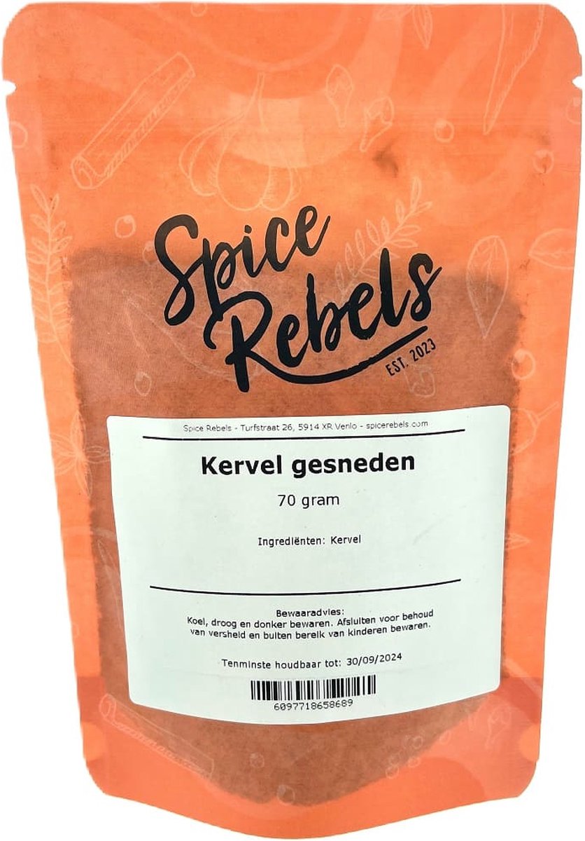 Goedkoopste Spice Rebels - Kervel gesneden - zak 70 gram
