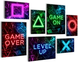 Gamers Game Console - 100 x 70 cm - Meteen ophangen - muurdecoratie - wanddecoratie - muurdecoratie woonkamer - wanddecoratie woonkamer - muurdecoratie canvas - canvas schilderijen woonkamer - canvas schilderijen slaapkamer - muurdecoratie