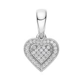 Juwelier Zwartevalk zilveren (gerhodineerd) hart hanger - 24.255