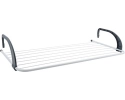 MSV Inklapbaar klein wasgoedrekje/droogrek - 7 meter waslijn - Ophangbaar - 36 x 74 cm - radiator/deur