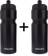 Craved Bidons - 2 stuks - 750 ml - Zwart