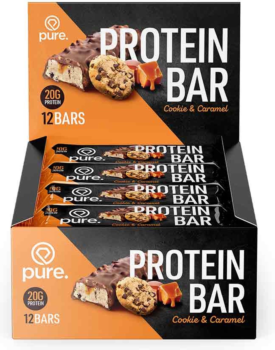 Goedkoopste Pure. Protein Bar Crunchy - Cookie Caramel - 12 eiwitrepen - 20g protein