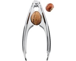 notencracker 16 cm, gepolijst zink spuitgieten, 2 uitsparingen, notenkraker voor grote en kleine noten, notenkraker walnoten