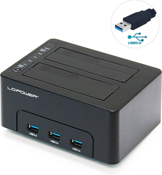 Station D'accueil pour 2 Disque Dur Externe USB 3.0, SATA I/II/III à Double  Baie Disque Dur 2,5''/ 3,5'' HDD/SSD - Copie et Clonage - Cdiscount  Informatique