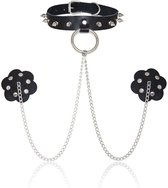 Spiked Collar with nipple pasties