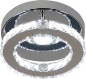 Delaveek-Moderne LED Kristallen Plafondlamp - Dimbaar - 15W 1700LM - 3000K - 6500K - Roestvrij Staal