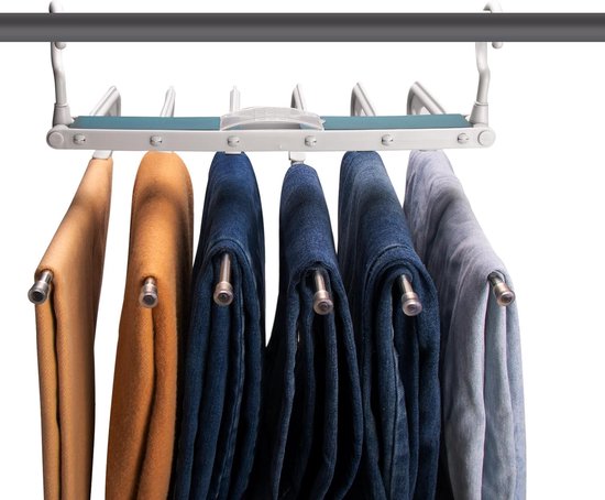 6 in 1 Broekhanger Ruimtebesparend Kleerhanger Voor Meerdere Broeken 
