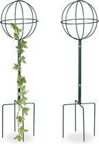 Relaxdays rankhulp - bol - plantensteun - set van 2 - rond - metaal - klimrek planten - M