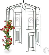 Relaxdays rozenboog - paviljoen - rozenpaviljoen - metaal - rankhulp - decoratie - tuin - groen