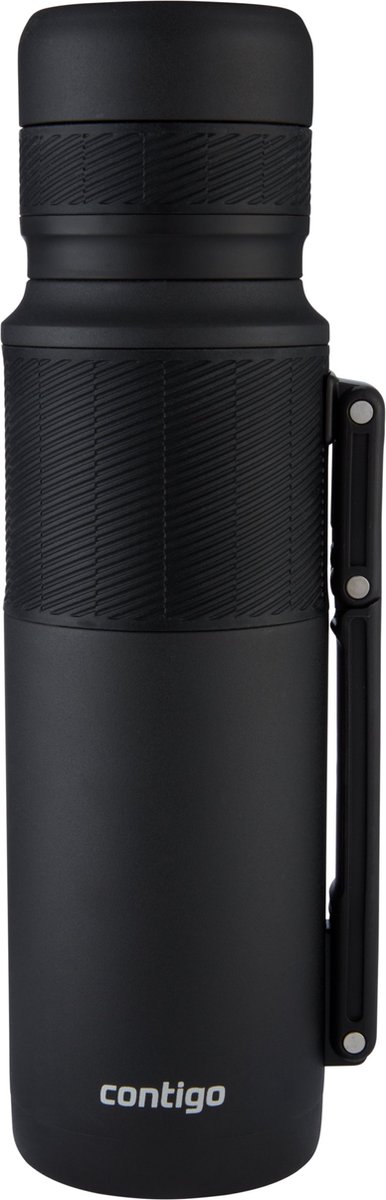 Contigo thermosfles, roestvrijstalen isoleerfles met dubbelwandige vacuümisolatie, voor koffie, thee en ook koude dranken, lekvrij, vaatwasserbestendige dop, BPA-vrij, 1200 ml | Matte Black