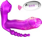 TipsToys Draagbare Vibrator - Zuigfunctie Dildo's Vrouwen Clitoris Gspot SexToys Paars