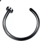 Faux piercing de nez - Faux anneau de perçage de nez - Faux piercing - Faux piercing - Ring - Zwart