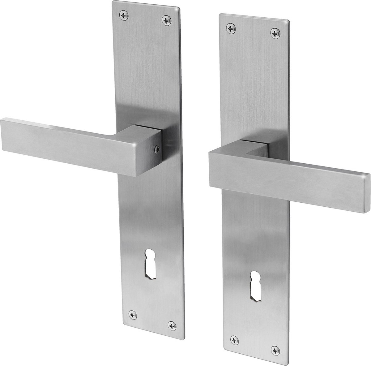Lavuzo deurkruk Trapini RVS | Deurklink op schild SL72 | Per set | Deurkruk