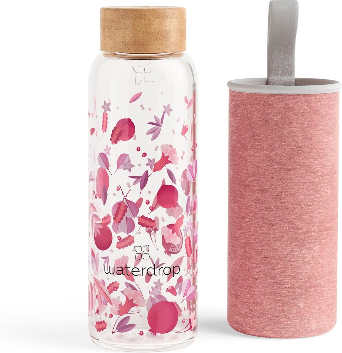 Glazen drinkfles van glas - waterfles 400ml - lekvrij - BPA-vrij