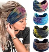 Pack of 4 wide women's headbands, fashionable headbands, non-slip, elastic hair bands, knotted headbands, yoga, running, gym, sports, sweat-absorbing headbands