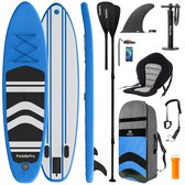 LifeGoods SUP Board - met Zitje - Opblaasbaar Paddle Board - Complete Set - Max. 135KG - 320x81cm - Blauw