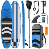 LifeGoods SUP Board - Opblaasbaar Paddle Board - Complete Set - Max. 135KG - 320x81cm - Blauw