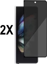 Screenz® - PRIVACY Screenprotector geschikt voor Samsung Galaxy Fold 3 - Tempered glass Screen protector geschikt voor Fold 3 - Beschermglas - Glasplaatje - 2 stuks