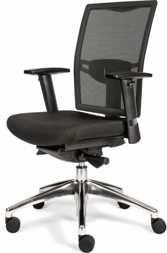 ABC Kantoormeubelen ergonomische bureaustoel 1412 en-1335 genormeerd kleur wit zitting stof