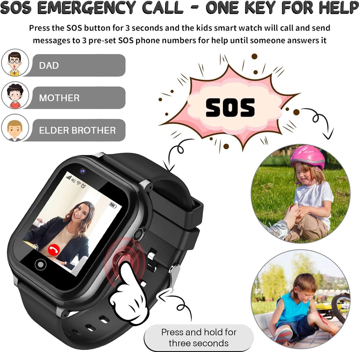 4G Kids Smartwatch voor jongens meisjes | bol