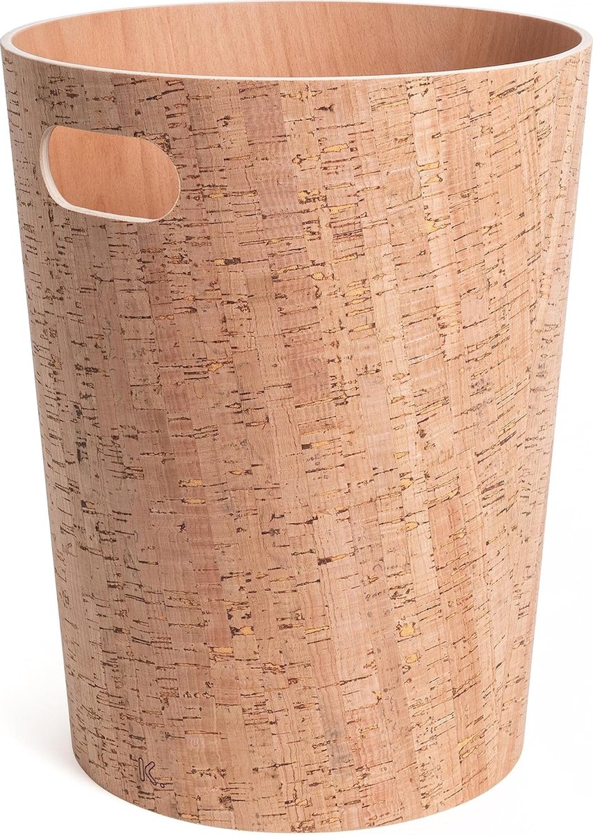 houten prullenbak Börje | Moderne houten afvalemmer voor kantoor, kinderkamer, slaapkamer en nog veel meer. | Kurk (modern)