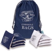 World Cornhole League Cornhole Bean Bags – 4 bleu foncé et 4 Wit de qualité supérieure et excellent