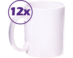 12 x witte sublimatiemok 330ml - bedrukbare sublimatie mok / Merk Stamina